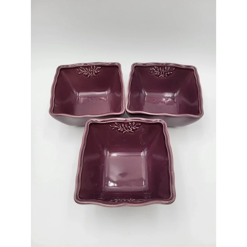 Sur La Table Purple Square 3 Bowls & 4 Small Plates Olive Design Portugal